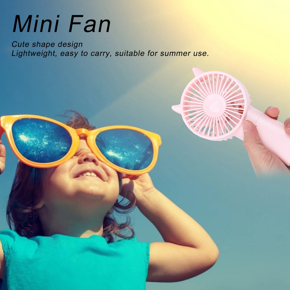Electric Fan Fan Handheld Fan Mini Fan Mini Fan Portable Hand-Held Cute Mute Electric Cooling Fan for Home  Travel Pink