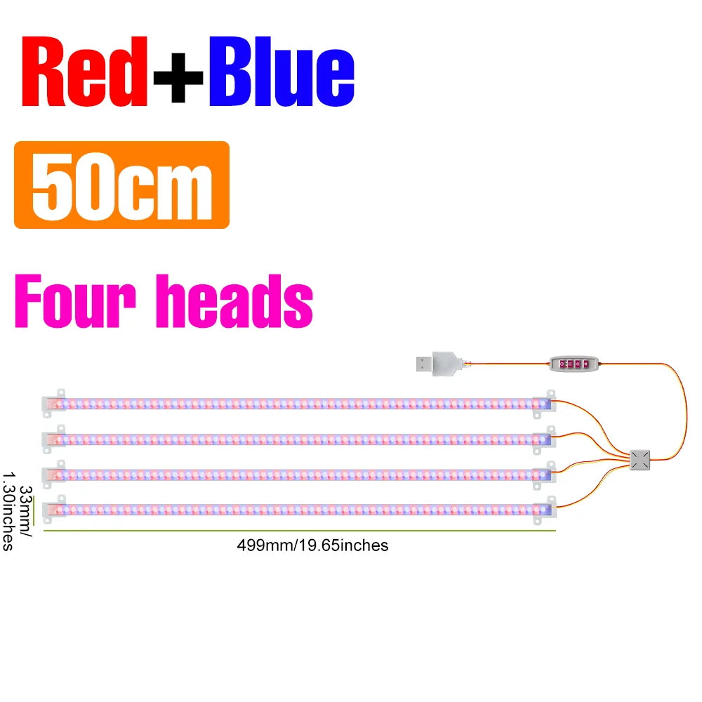 LED Plant Grow Light Bar 5V Full Spectrum Potted Fill Lamp USB Indoor Dimmable Succulent Seeding Flower Cactus Cultivate Lamps