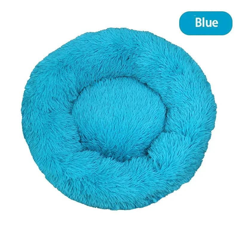 Round Dog Bed Long Plush Pet Kennel Washable Cat House Soft Cotton Mats Sofa For Small Large Dog Chihuahua Dog Basket Pet Bed