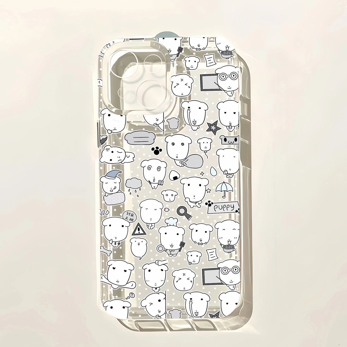 Cute Ganadi Puppy Phone Case For iPhone 17e 17 16 16e 15 14 13 12 11 Mini Pro Max X XR XSMax 7 8 Air Plus Transparent Back Cover
