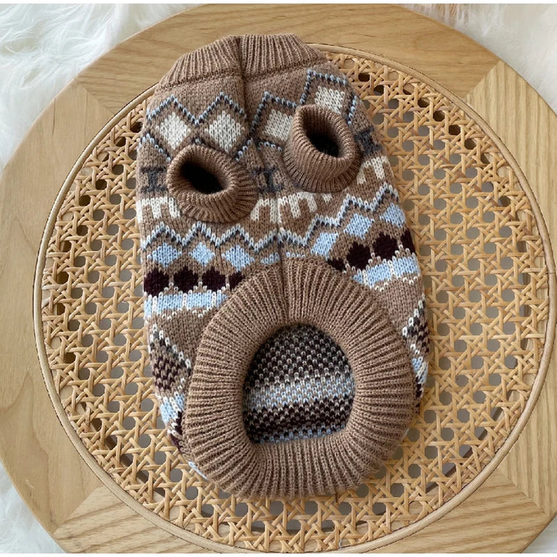 Bohemia Dogs Sweater Wiener Autumn Hand-knitted Soft Coat For Badger Dog Thicken Warm Loungewear Dachshund Small Mid Dog Clothes