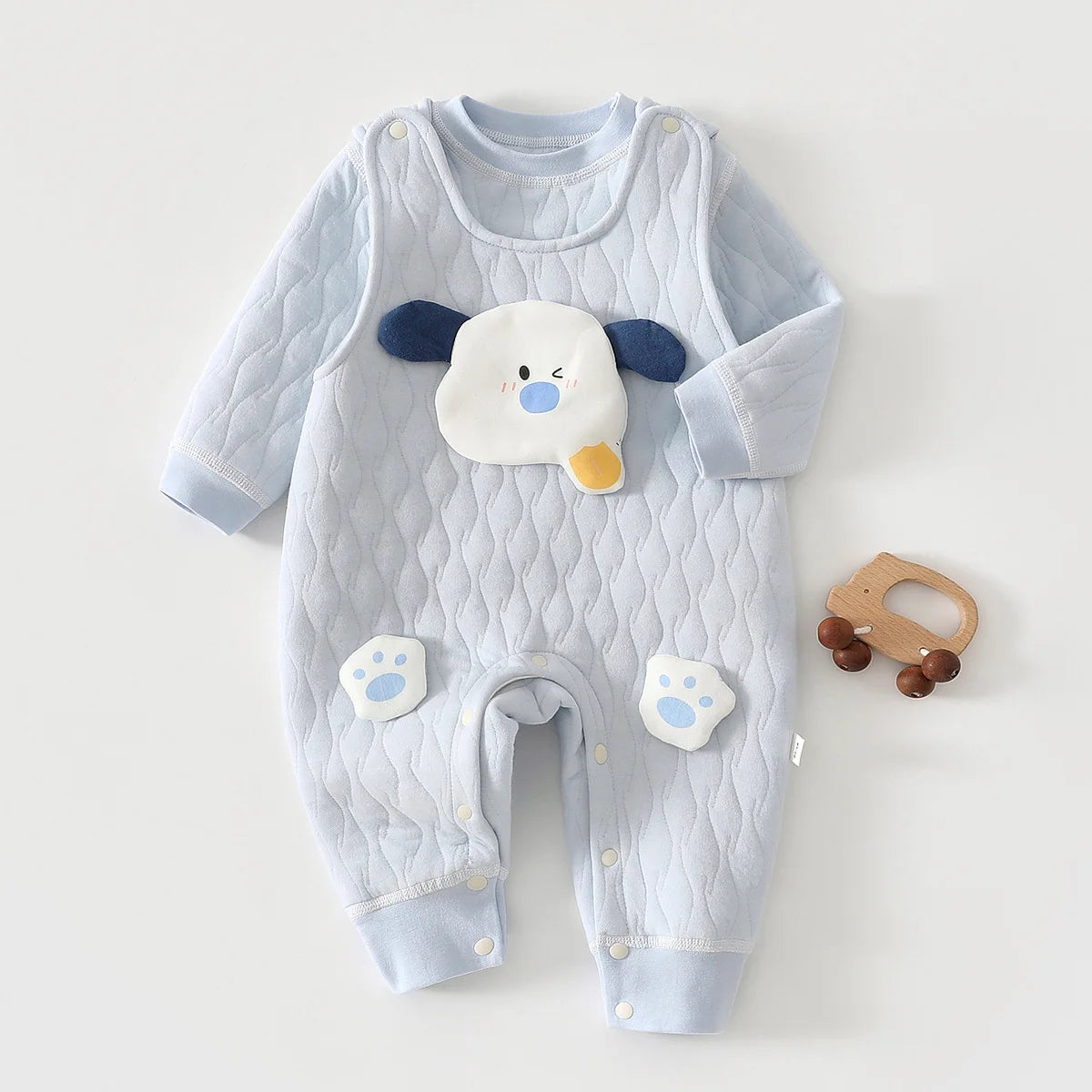 Autumn Newborn Baby Set Long Sleeved Top+overalls 2-piece Set 0-2 Years Old High-quality Cartoon Dog Newborn Outdoor Clothing