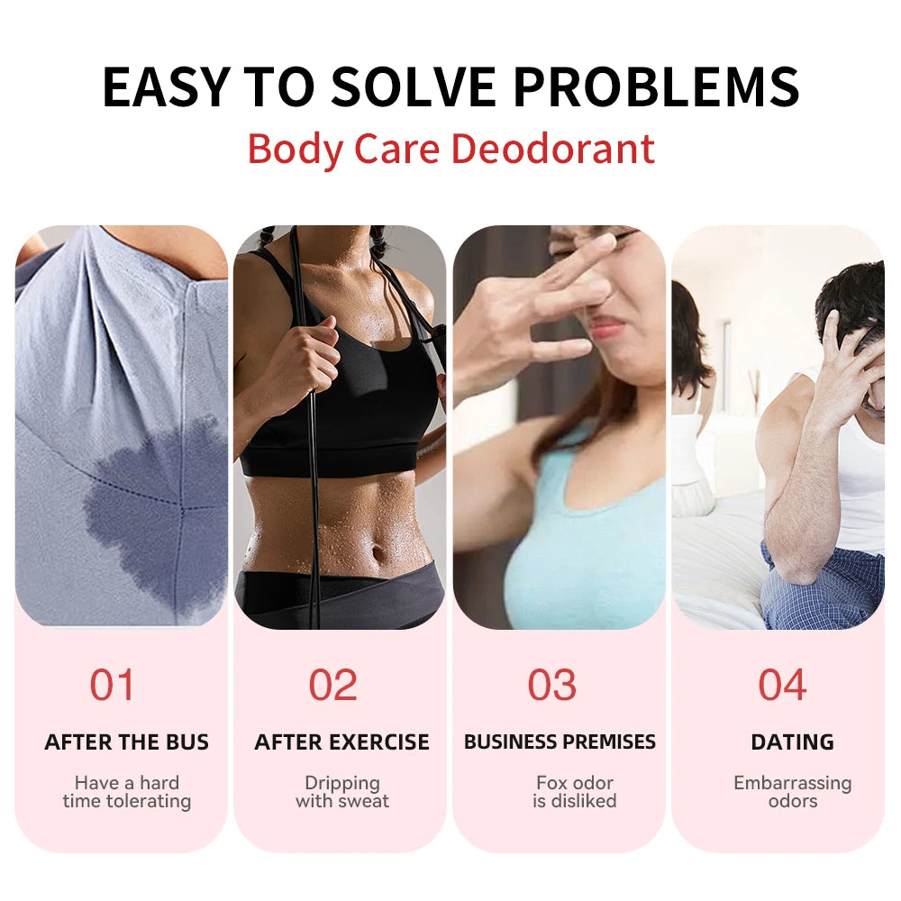 Lakerain Body Care Deodorant Long-Term Odor Control Natural Ingredients Aluminum-Free Sweet Fruity Aroma  Full Body Deodorant