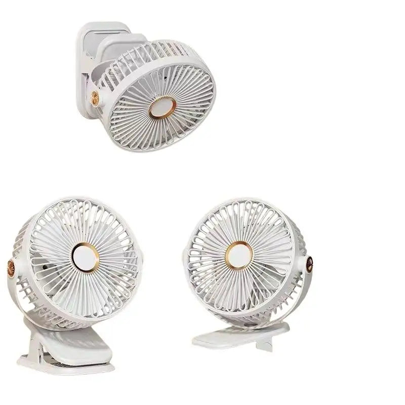1 Set 720° Rotating Hanging Clip Fan Night Light Air Cooler USB Rechargeable Electric Fan Outdoor Camping Small Fans Ventilador