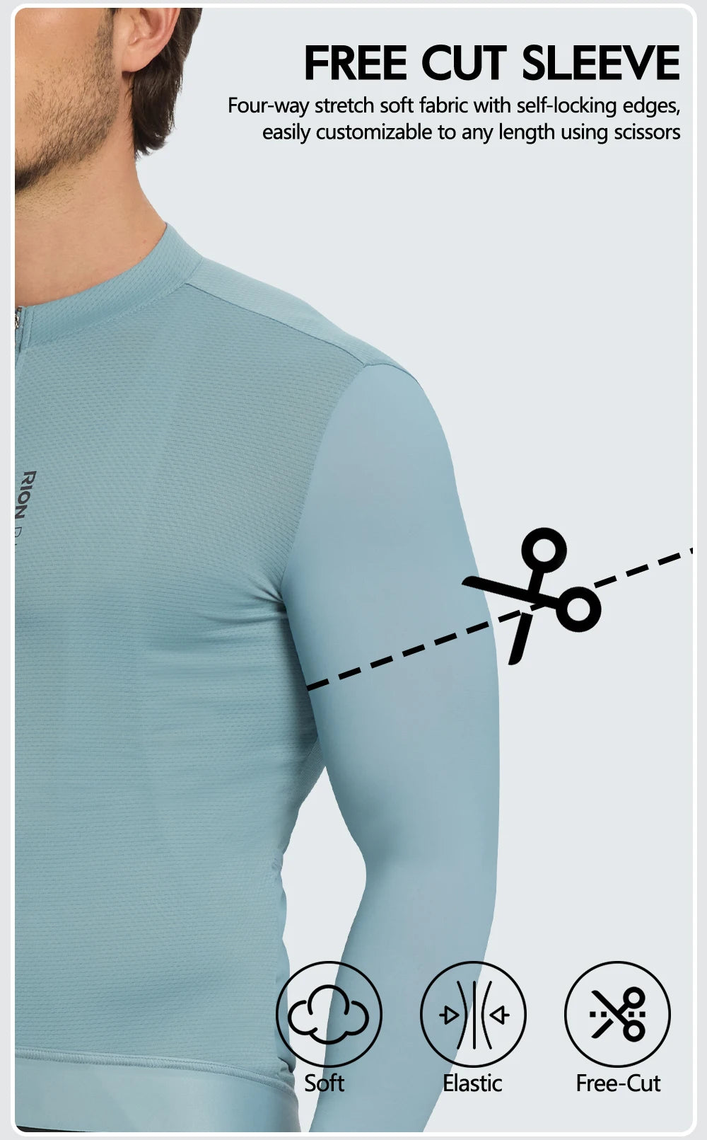 RION Men Cycling Jerseys Long Sleeves MTB Jersey Bike Shirts UPF 50+ Sun Protection Pro Team Uniform Mountain Bicycle Clothing