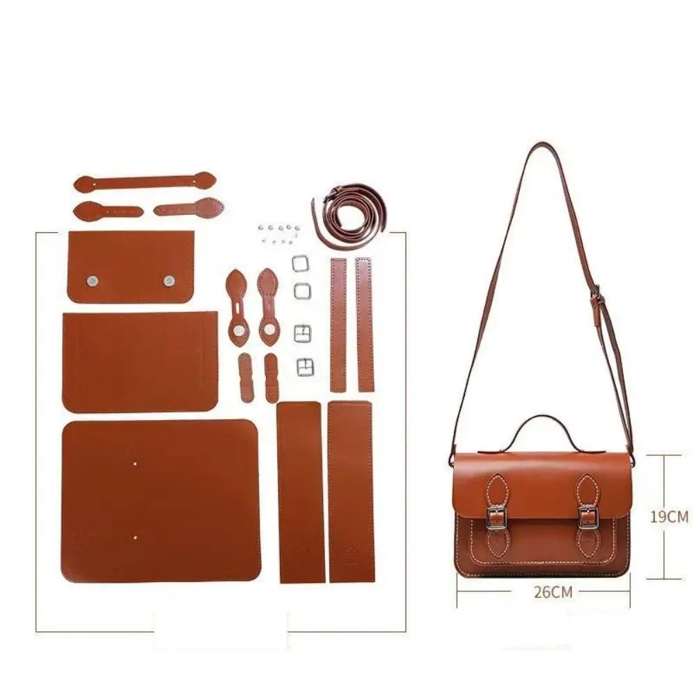 New PU Leather DIY Material Bag DIY 10 Colors Shoulder Crossbody Bag Hand-stitched Self-made Bag Women