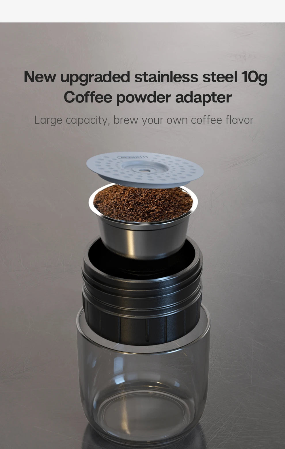 HiBREW Portable Coffee Machine Expresso Coffee Maker Fit Nexpresso Capsule Coffee Powder for Car Camping & Home Heat Water H4A