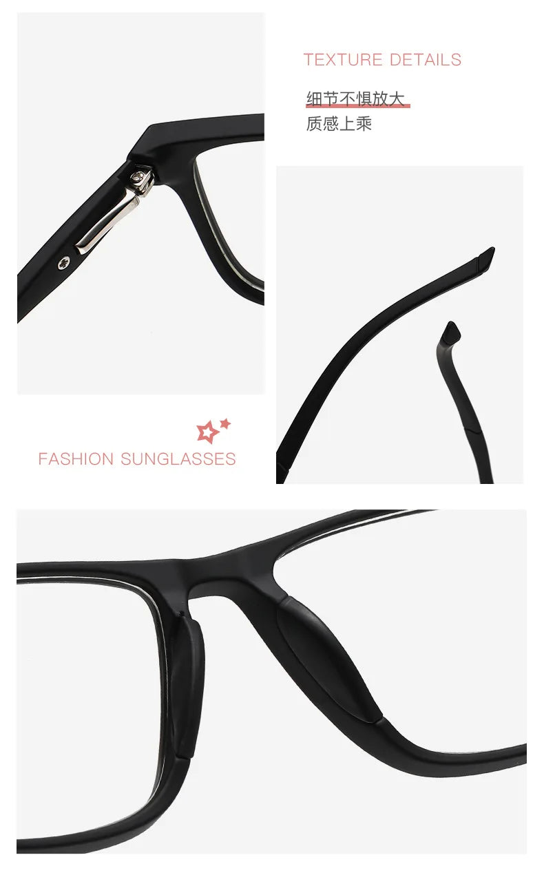 Dual Use Spring Leg Photosensitive Color Changing Multifocal Reading Glasses Anti Blue Light Lightweight Sports Reading Glasses
