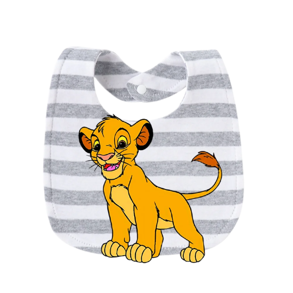 Little Lion King printed newborn bib Kawaii mother and baby feeding products weaning pacifier baby nipple and chain clip Newborn