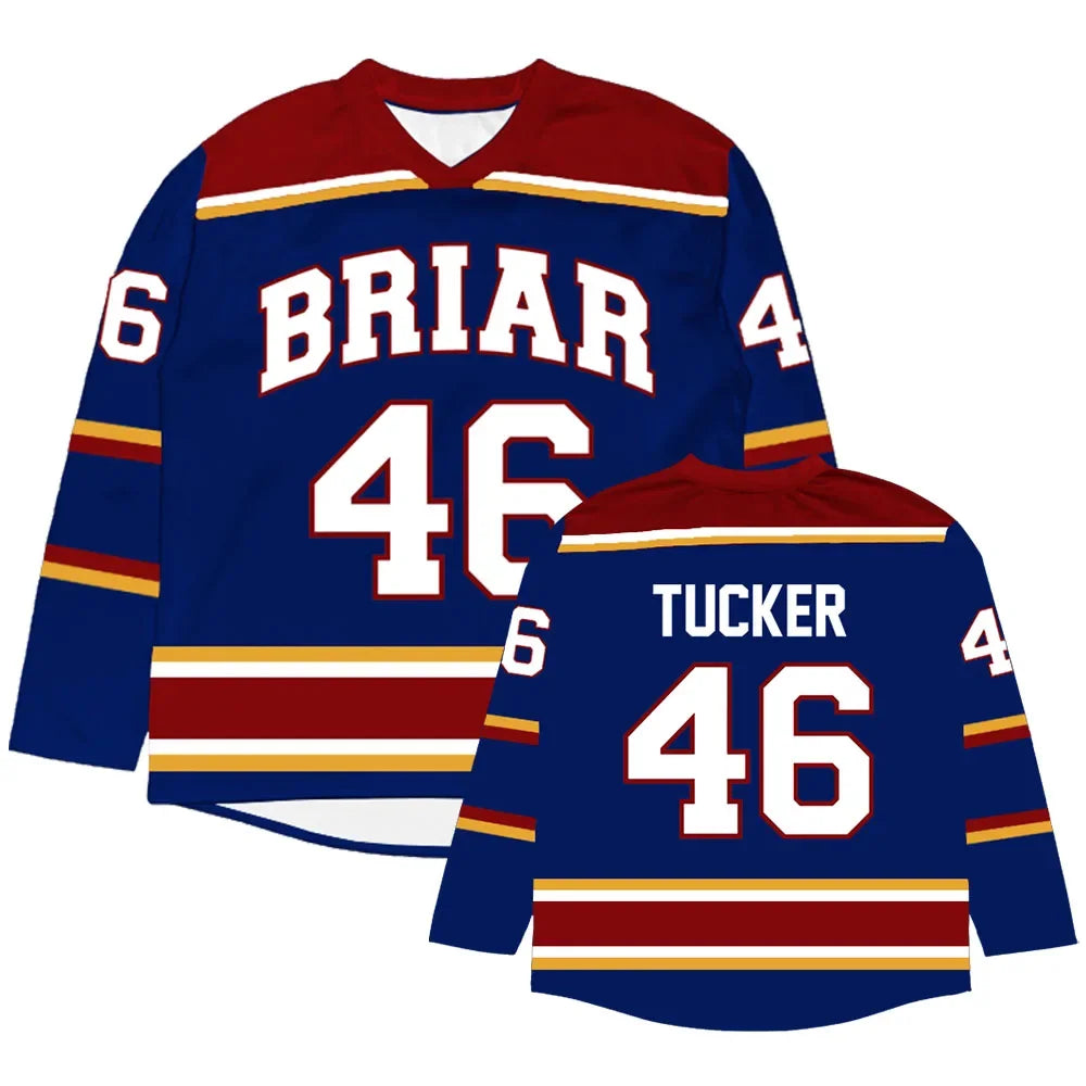 Unisex Streetwear Off Campus Briar University Hockey Jersey Graham 44 22 DI LAURENTIS 66 Tucker46 T-shirt Loose Long Sleeve Tees