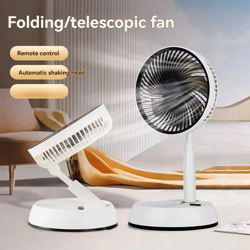 New Telescopic Fan Is Easy To Store Outdoor Shaking Head and Remote Control Fan Charging Table and Ground Dual-purpose Static.