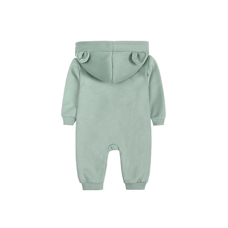 Baby Jumpsuits Rompers Winter Hooded Outfit Hoodies One-pieces Growings Zipper Jumpers Boys Girls Newborn 59-90cm Ropa De Bebe