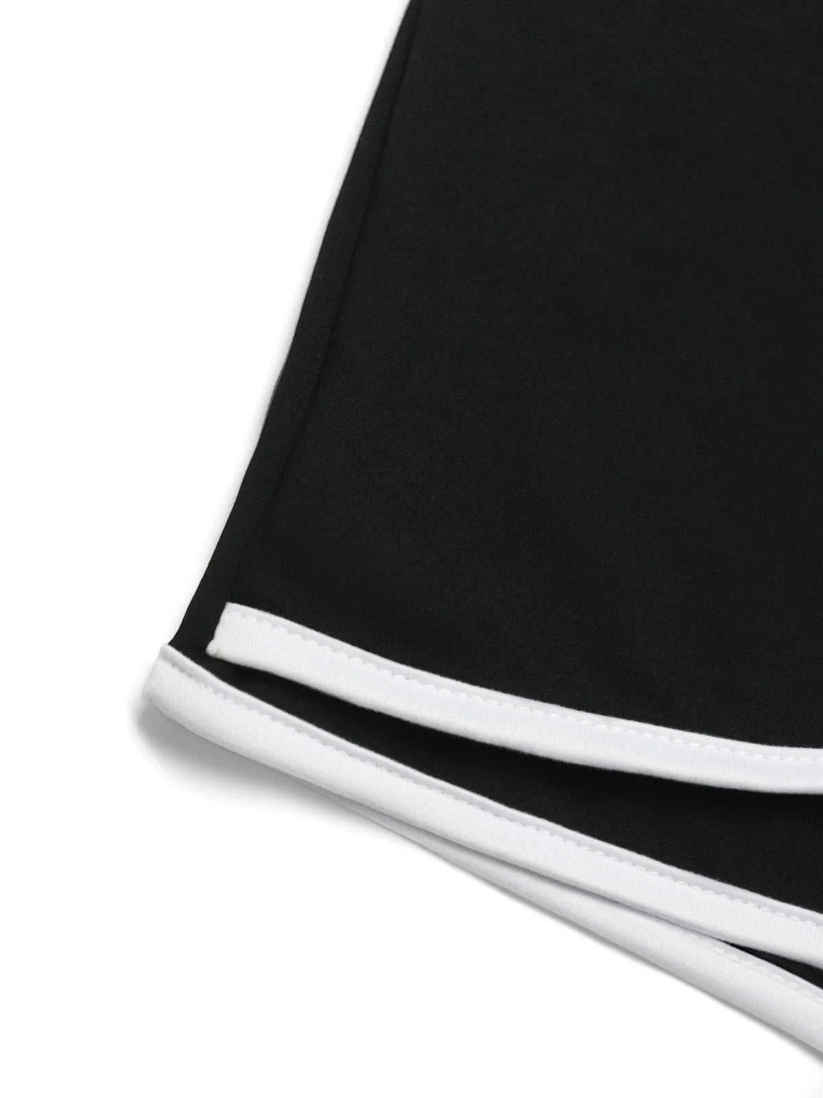 Women High Waist Skirt Shorts White Contrast Trim 2 In 1 Daily Casual Built-in Safety Short Pants Street Bottoms