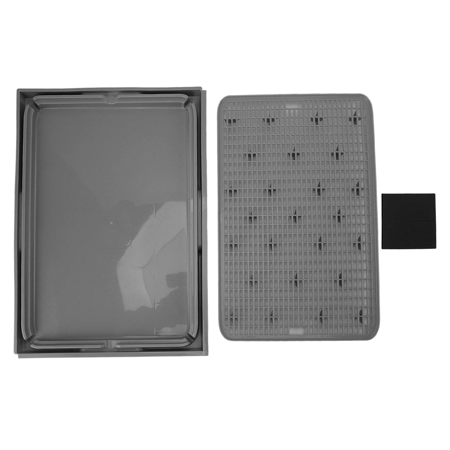 Cat Litter Mat Plastic Double Layer Washable Cat Litter Box Anti Slip Bottom 41x28cm Spacious Cat Litter Catcher Mat