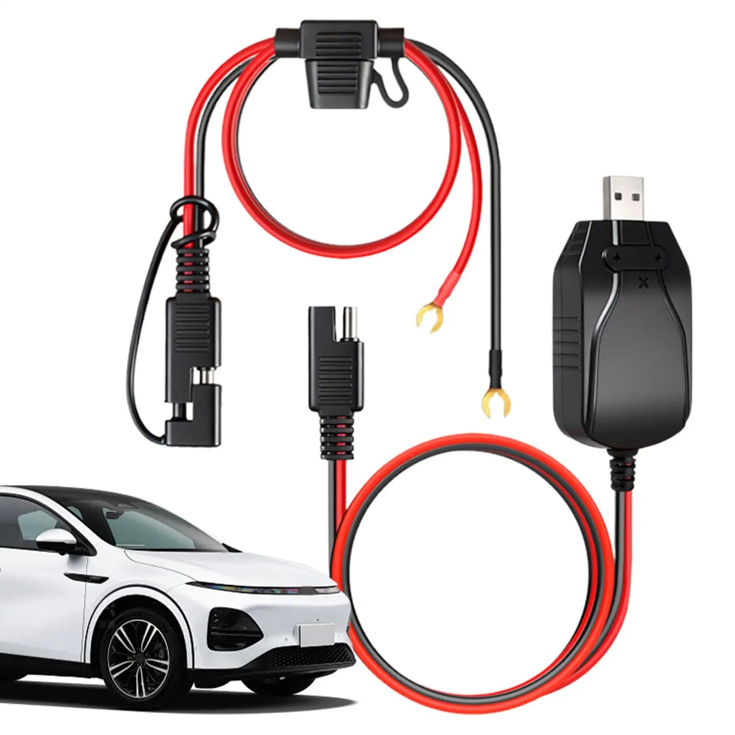 Portable 12V Motorcycle Battery USB Charger USB Smart Portable Maintainer Outdoor C Emergency Power Charger For Car Marine Boat