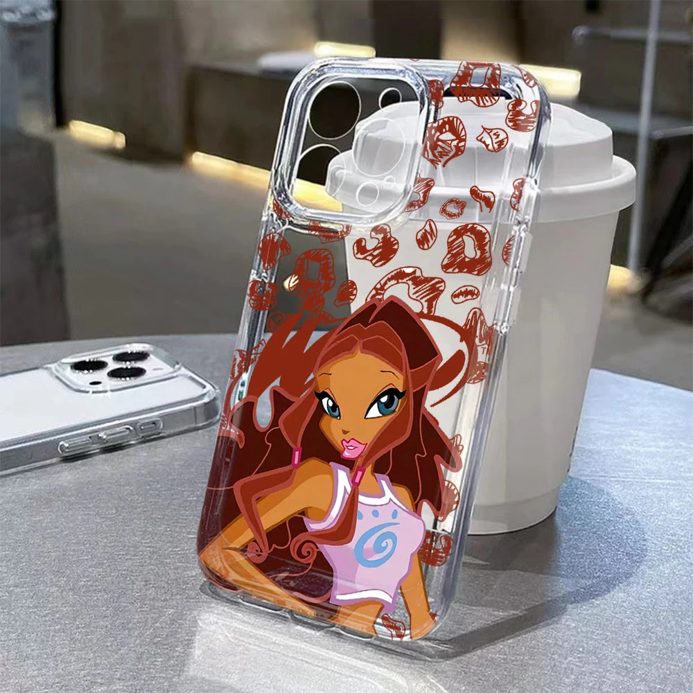 Lovely w-winxs c-clubs Phone Case For iPhone 17 16 16e 15 14 13 12 11 Mini Pro Max XR XSMax 7 8 Air Plus Transparent Back Cover