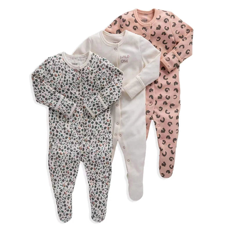 3Pcs Brand Newborn Baby Clothes Set Infant Boys Girls Romper Cotton Long Sleeve Pajamas Jumpsuit Toddler Outfits