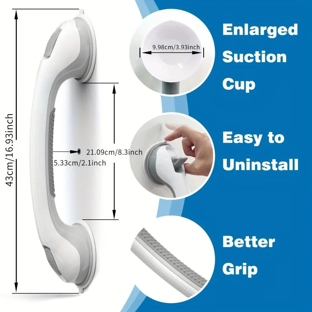 Heavy Duty Suction Grab Bar Shower Bathroom Safety Handle Anti-Slip Grip Elderly Assist Balance Bar Handicap Bathing Tools
