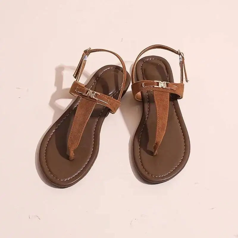 2025 Women's Shoes Fashion Daily Sandals Women Buckle Strap Flat With Outdoor Open Toe Female Shoe