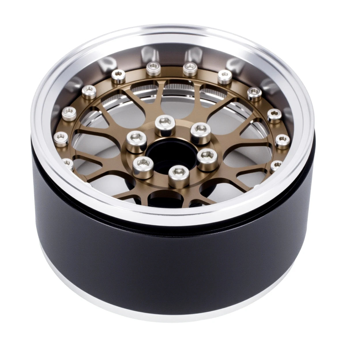 4Pcs 2.2 Inch Aluminum Alloy Beadlock Wheels Rim 12mm Hex for 1/10 RC Crawler Axial SCX10 90046 Wraith Capra TRX4 TRX6 D90