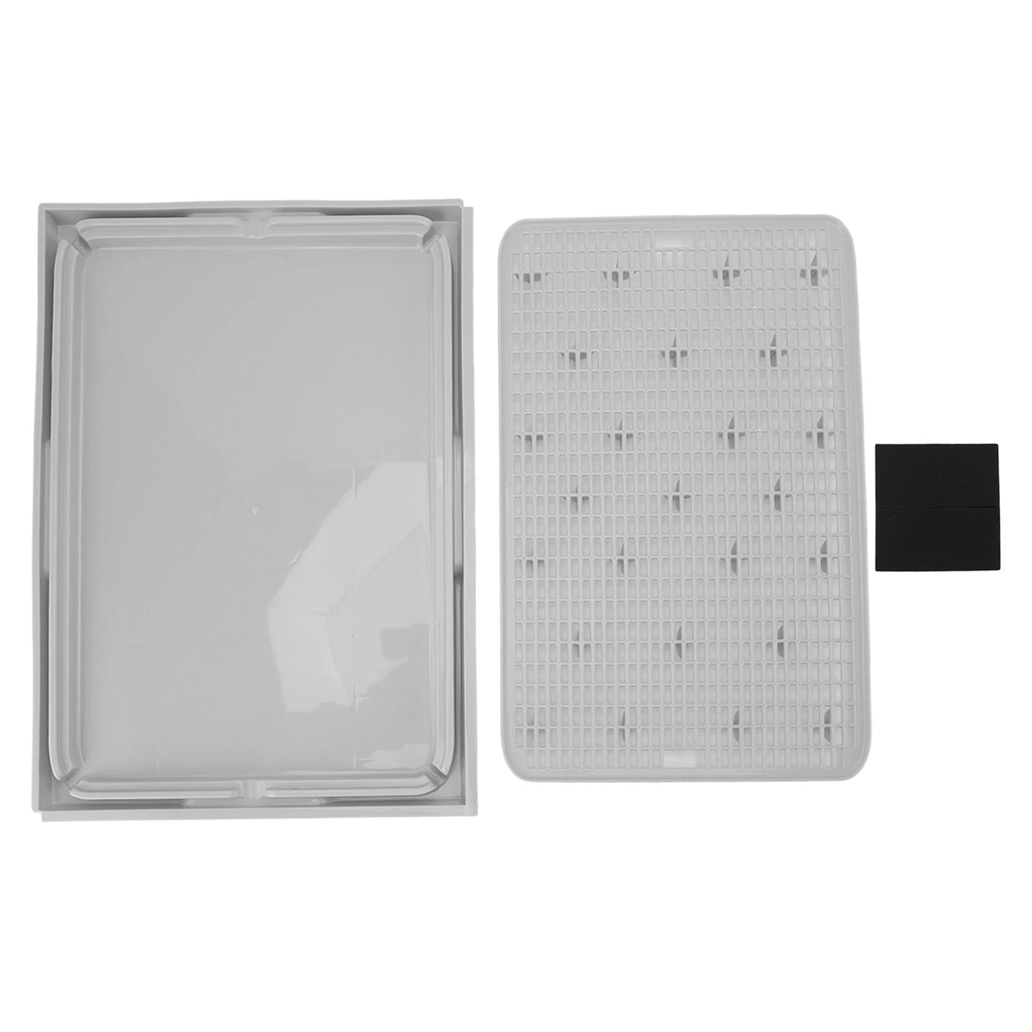 Cat Litter Mat Plastic Double Layer Washable Cat Litter Box Anti Slip Bottom 41x28cm Spacious Cat Litter Catcher Mat