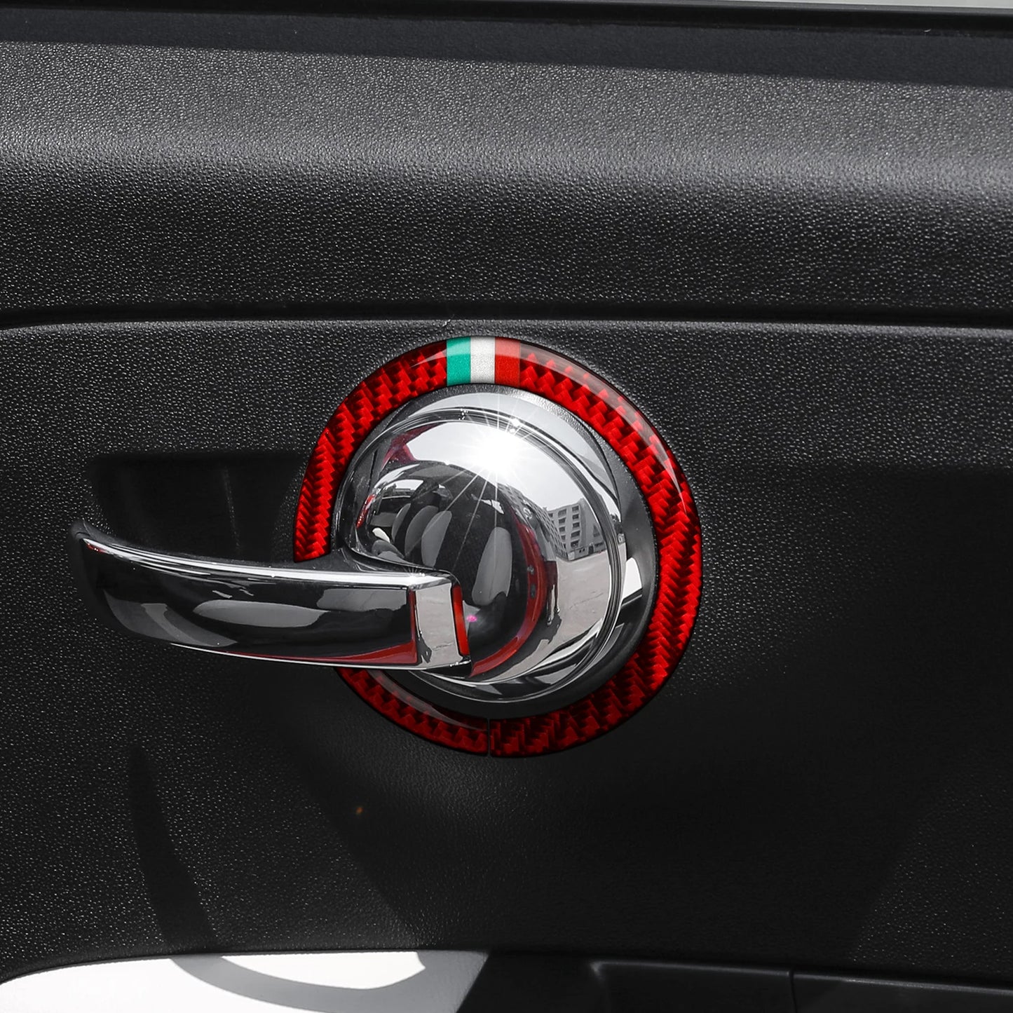 Car Inner Door Bowl Decorative Strip For Fiat Abarth 500 500C 500e 595 595C 695C Carbon Fiber Interior Sticker Car Accessories