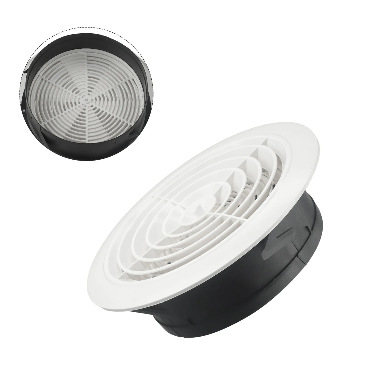 1pc Vent Grill For Hole 75-200mm Round Adjustable Wall Interior Vent Ventilation Grille Cover Exterior Wall Ducting Ventilation