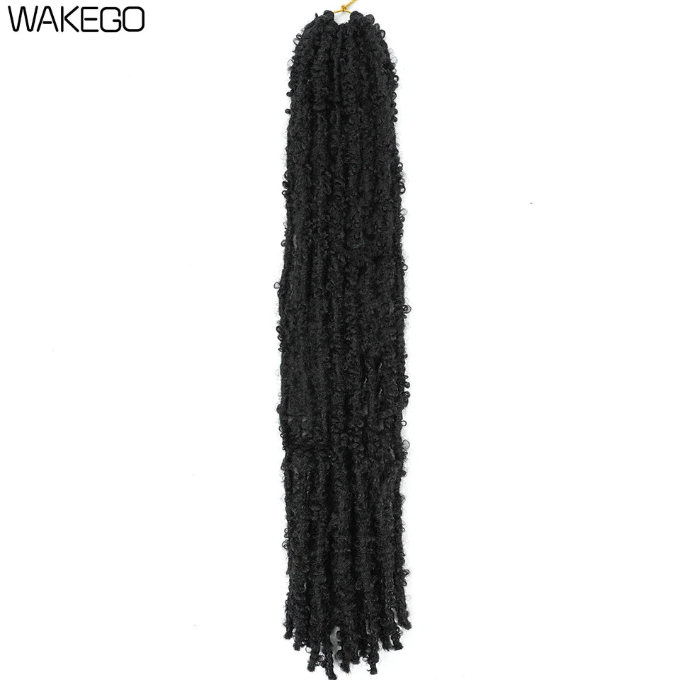 Wakego Butterfly Locs Crochet Hair 14 18 24 Inch Fausse Locks Crochet Butterfly Extensions Pre-looped Soft Locs Synthetic Braid