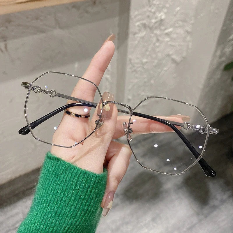 Intelligent Color Changing Glasses New Fashion Overaized Frame Myopia Sunglasses Prescription Photochromic Eyewear