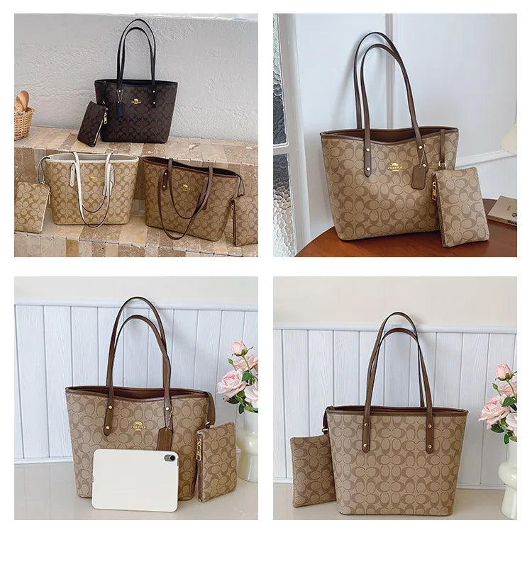 Luxury Designer Women'S One Shoulder Handbag Printed Vintage Paris Fashion Tote Bags Large -Capacity Portable Bag Cluch Bag Purs