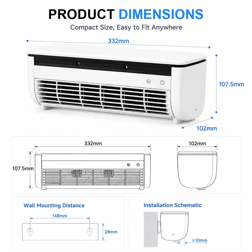 SIAHO Rechargeable Cooling Wall Fan Remote Control Large Wind Table Standing Air Circulator Household Kitchen Fan
