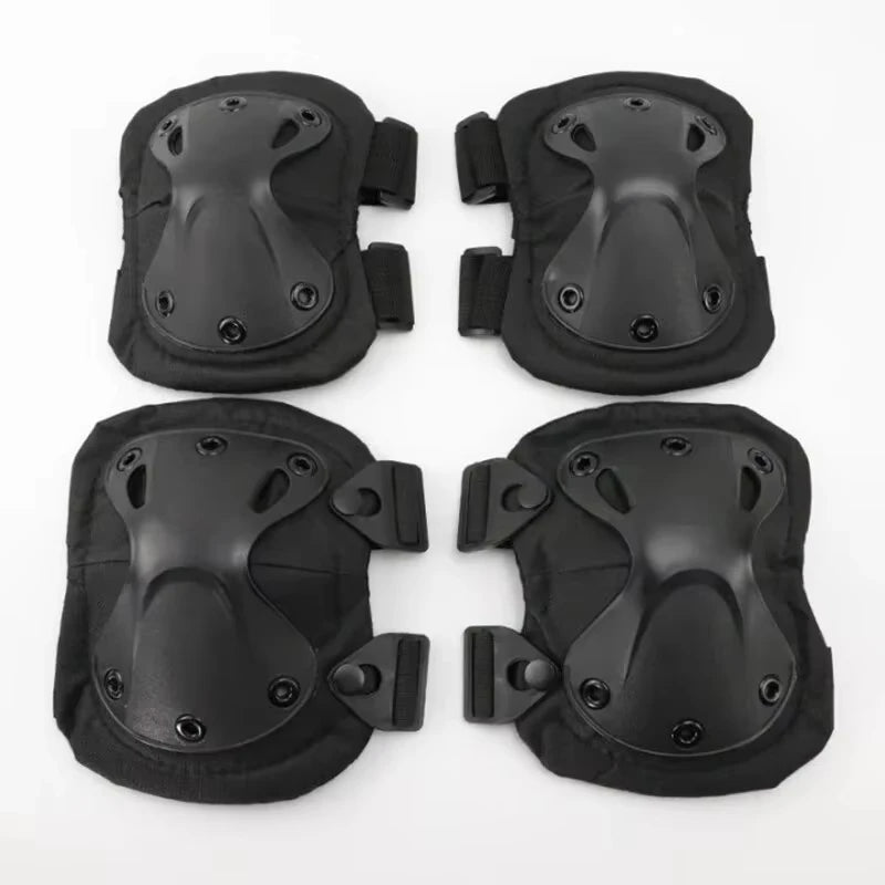 4Pcs Tactical Knee & Elbow Pads Set,Outdoor Protective Gear for Cycling, Mountaineering, Hiking & All Outdoor Sports