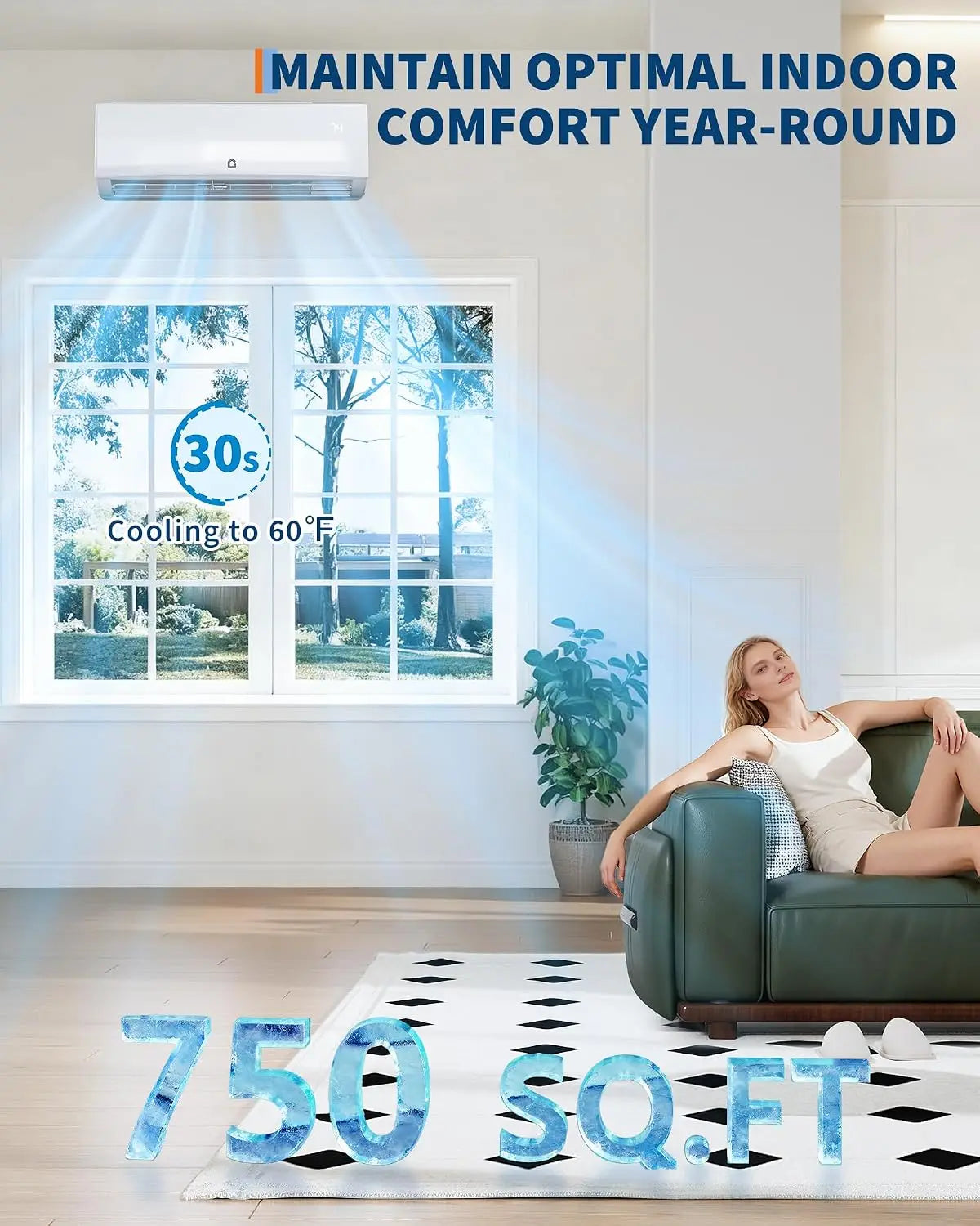 11500 BTU Mini Split AC/Heating System, 115V WIFI Enabled Energy Efficient Mini Split Unit,Wall-Mounted Split Air, Customized