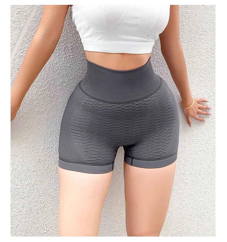 Sports Yoga Shorts High Waist Lift Hip Shorts Lycra Fitness Pants Women Outdoor Running Shorts