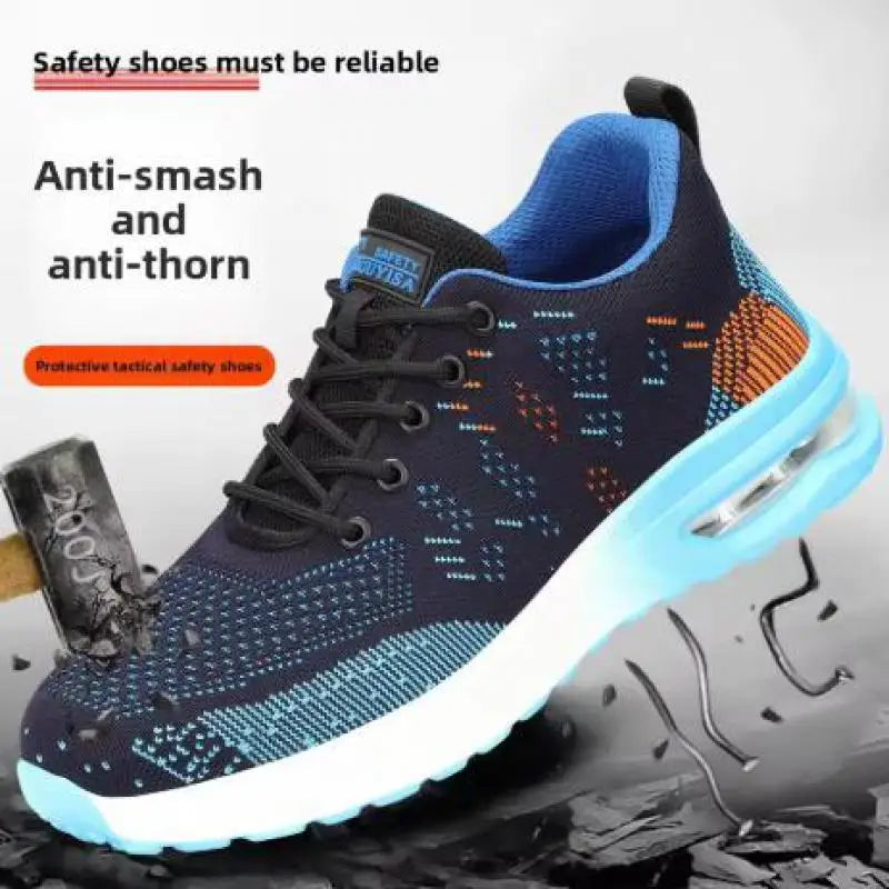 Summer Safety Shoes Mesh Work Shoes Lightweight Safety Sneaker For Men Breathable Protective Work Sneakers Steel Toe Shoes Man