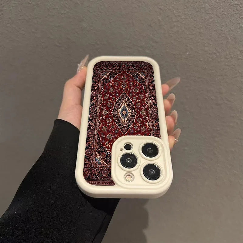 Vintage Pattern Bumper Phone Case For iPhone 17 16 15 14 13 12 11 Pro Max XS XR X 7 8 Plus 16E 17 Air 13 Mini Silicone TPU Cover
