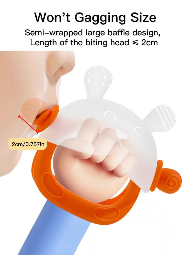 360° Hand Sucking Protection Teether - Cute Bunny Design with Full-Hand Grip, Hollow & Solid Biting Surfaces, Baby Toy