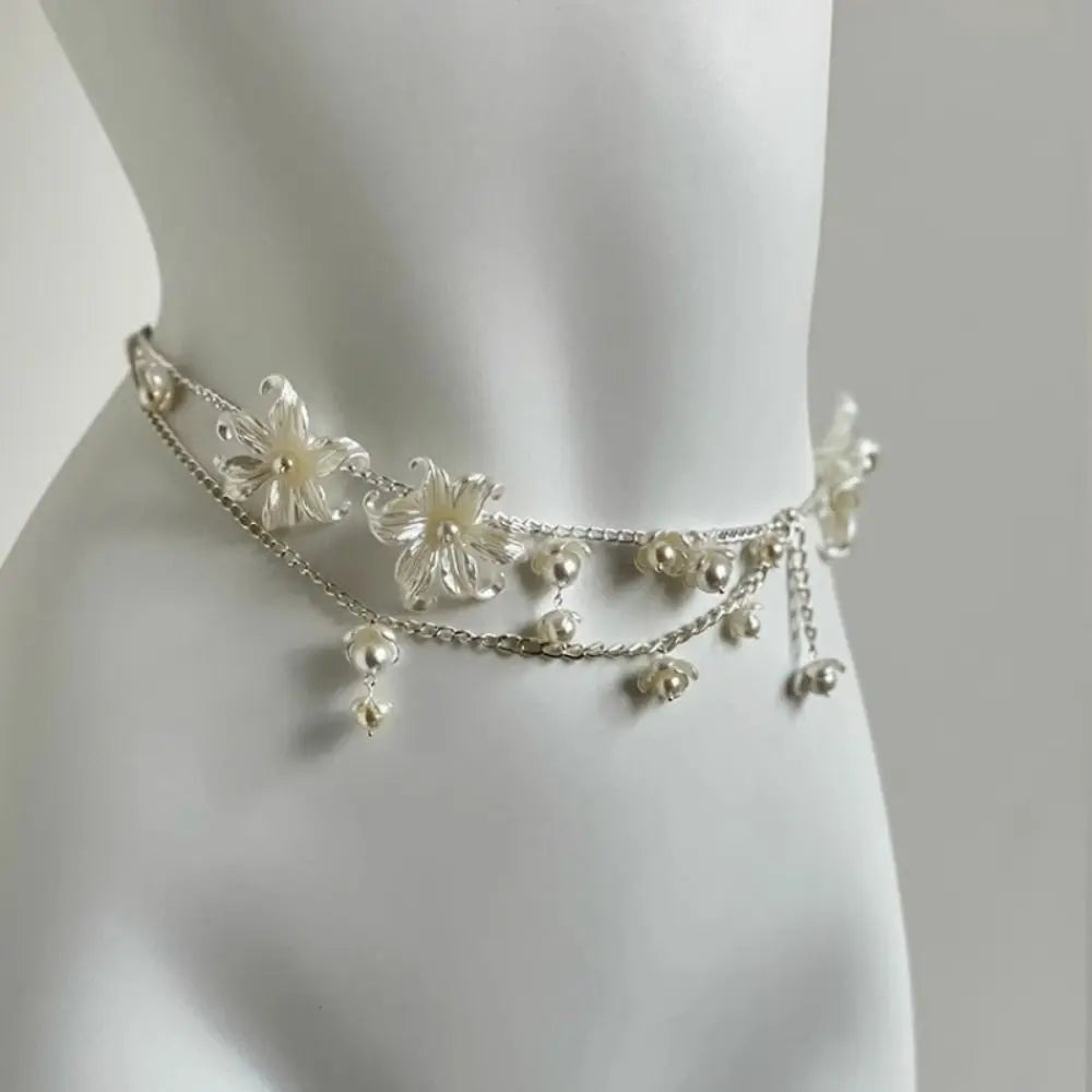 Fashion Elegant Pearl Waist Chains Versatile Boho Hip Chain Waist Accessory Body Jewelry Women