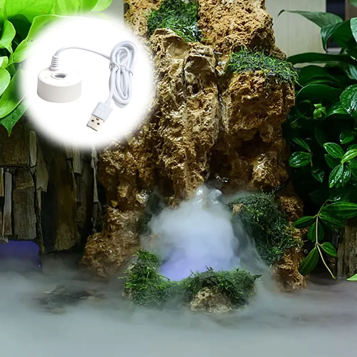 1 Pcs 5V USB Fountain Mist Maker Small Rockery Water Fish Tank Landscaping Mist Maker Garden Outdoor Sprayer
