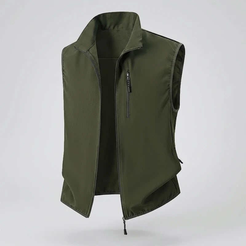Summer Men Outdoor Cargo Vests Thin Breathable Waistcoats Fishing Sleeveless Jackets Male Sportswear Casual Elasticity Vests