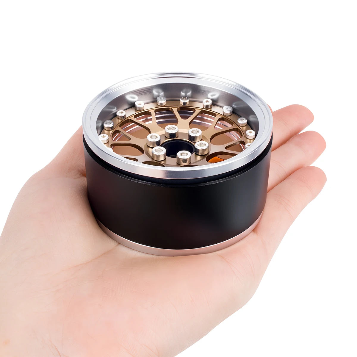 4Pcs 2.2 Inch Aluminum Alloy Beadlock Wheels Rim 12mm Hex for 1/10 RC Crawler Axial SCX10 90046 Wraith Capra TRX4 TRX6 D90