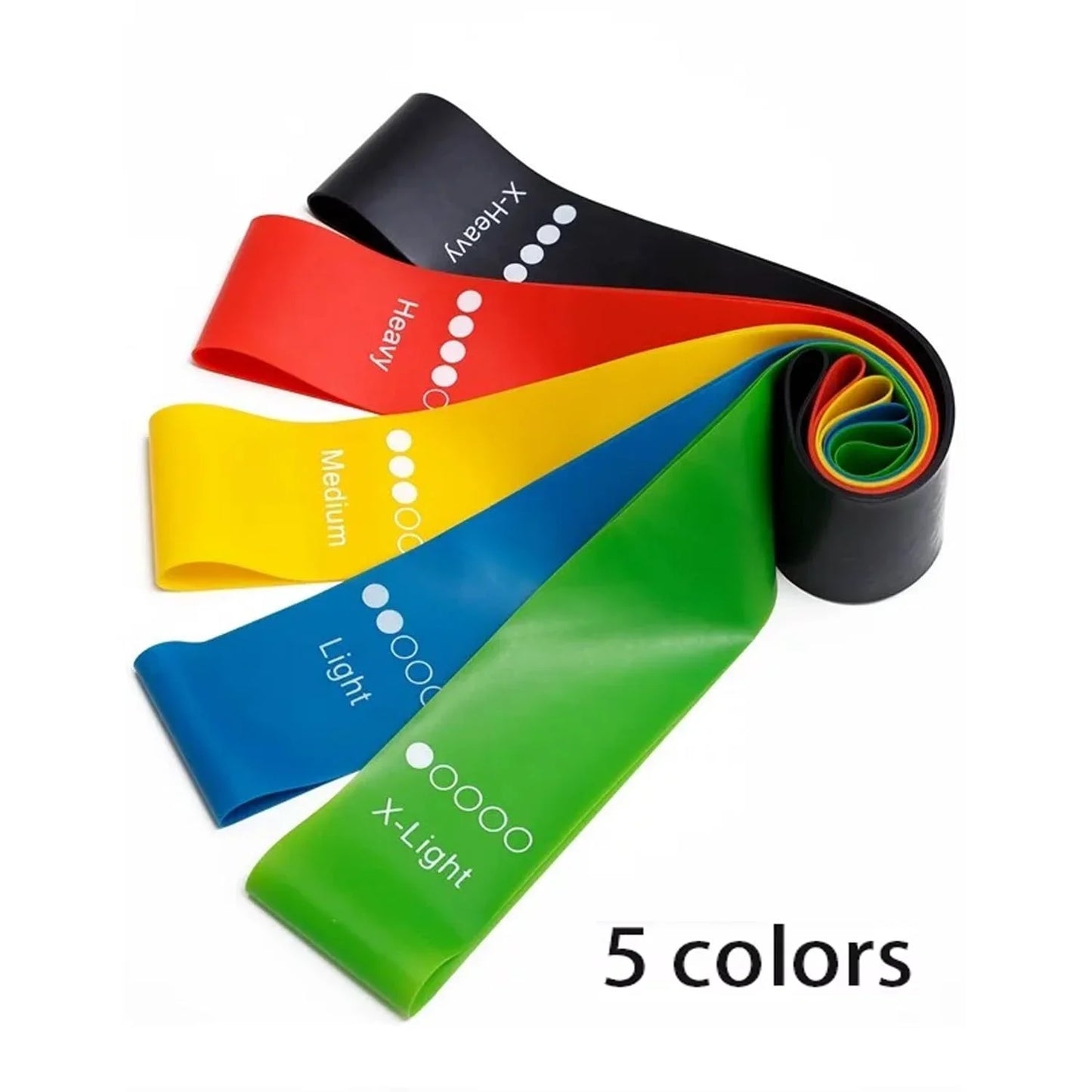 5 Levels Portable Fitness Workout Equipment Rubber Resistance Bands Yoga Gym Elastic Strength Pilates Crossfit  Weight Sports