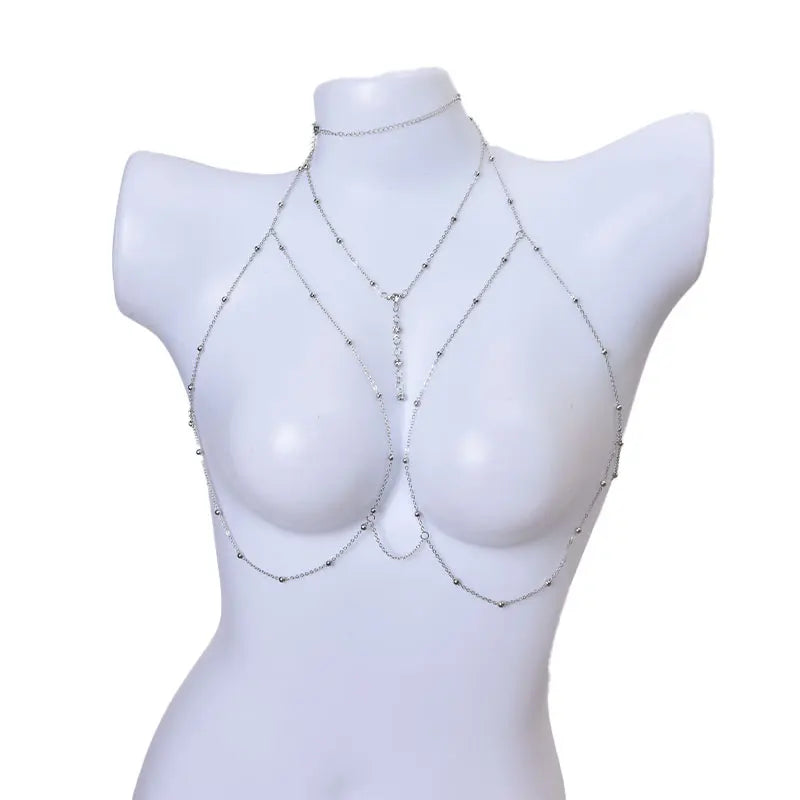 Body Jewelry Sexy Chest Chain Bikini Belly Chains for Women Cross Waist Chains Female Body Suit Girl Fashion Beach Simple Luxury