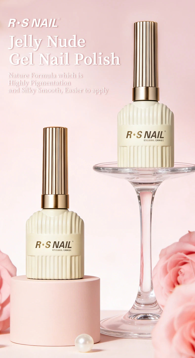 Nude Series Gel Nail Polish Soak Off UV LED Semi Permanent Jelly Nude Pink Gel Varnish Long Lasting Manicure Salon DIY Nail Art