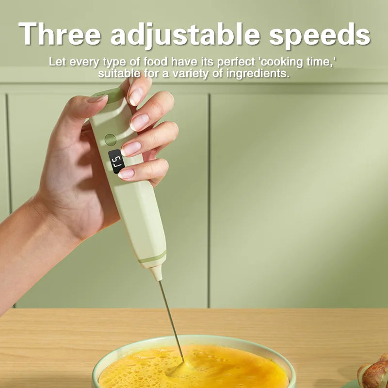 TINSOL Wireless Electric Milk Frother Multi-Function Blender Egg Whisk and Mixer Ideal for Crafting Coffee and Cappuccino Foam
