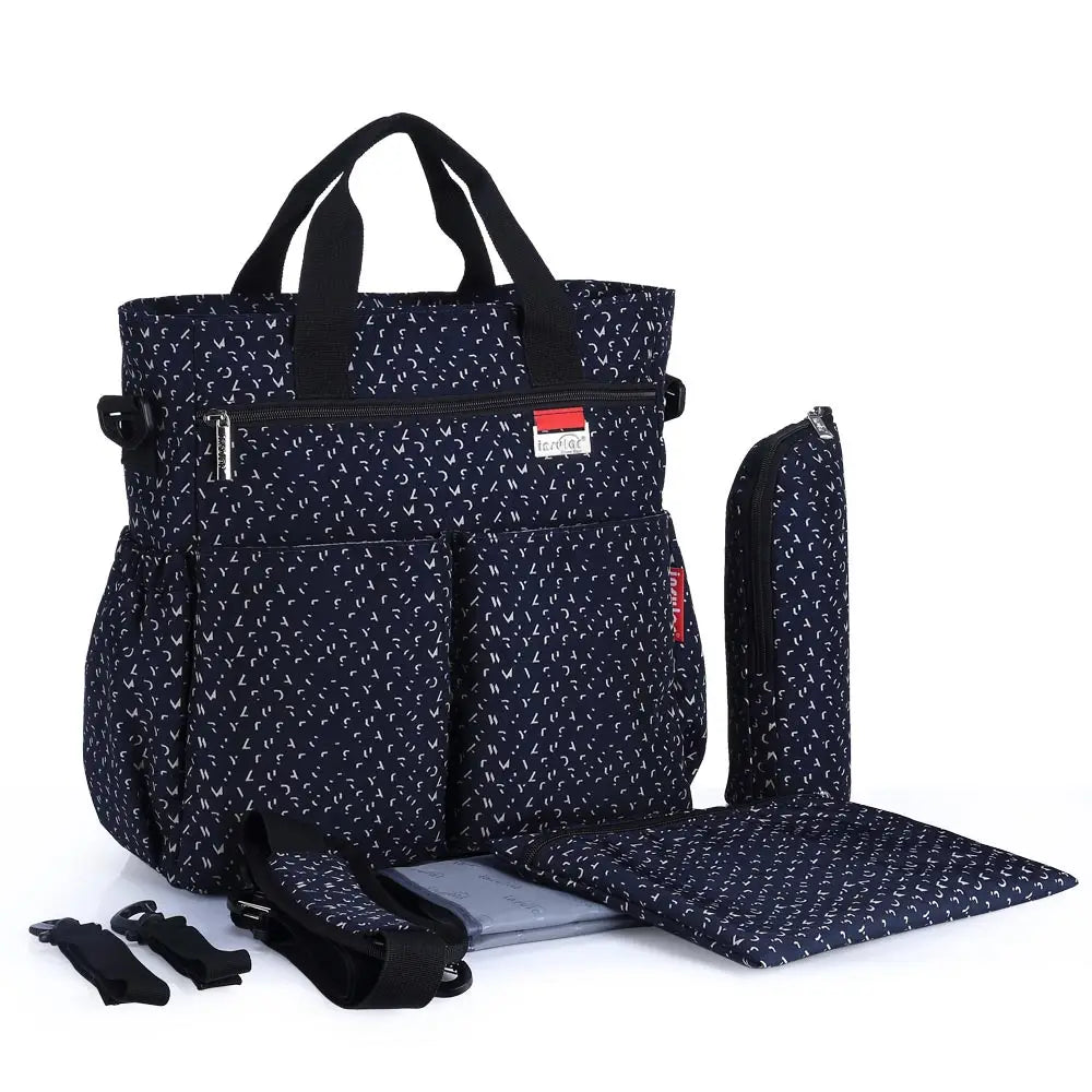 Fashionable Insular Baby Diaper Bag for Mothers Waterproof Multifunctional Nappy Organizer with Stroller Strap Changing Bag