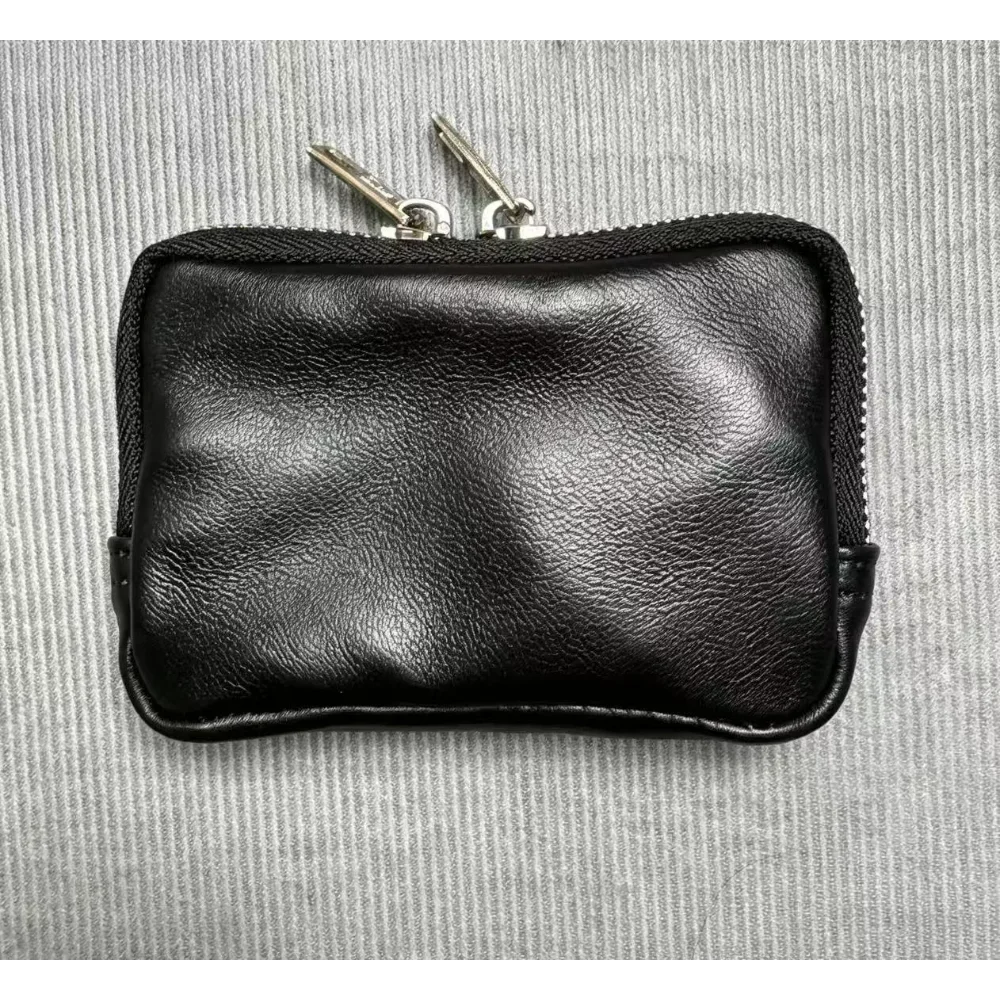 Porter Multi Coin Case Sheepskin Mini Small Coin Wallet Portable Card Holder Multi Compartment Travel Purse Daily Use