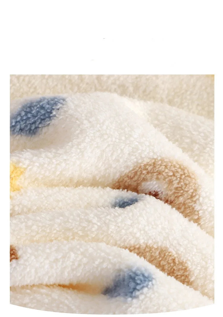 Toddler Baby Autumn and Winter Plus Velvet Thickened Set Cartoon Children's Home Clothes Shaking and Brushed Children's Set