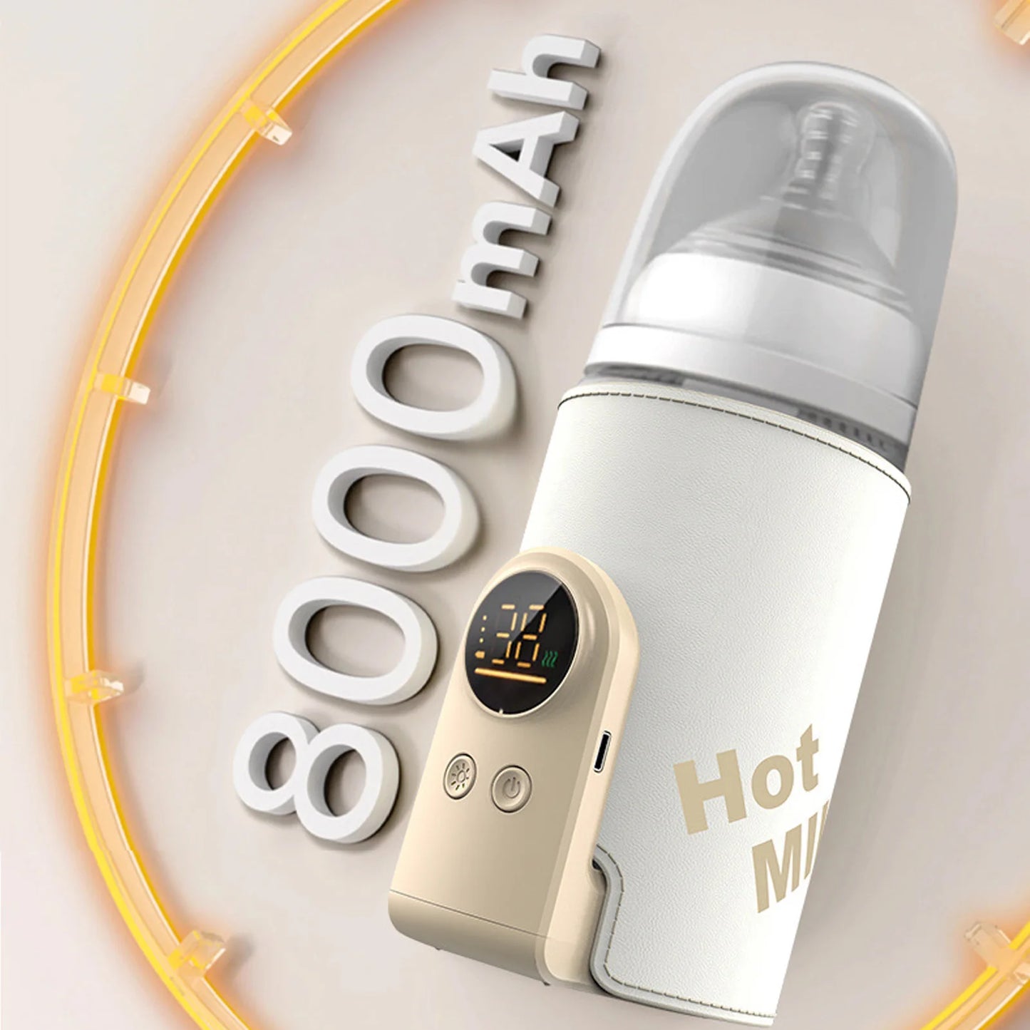 Cordless Baby Bottle Warmer Wrap Portable LED Display Fast Baby Milk Warmer Cover for Breastmilk Milk Warmer for Breastmilk