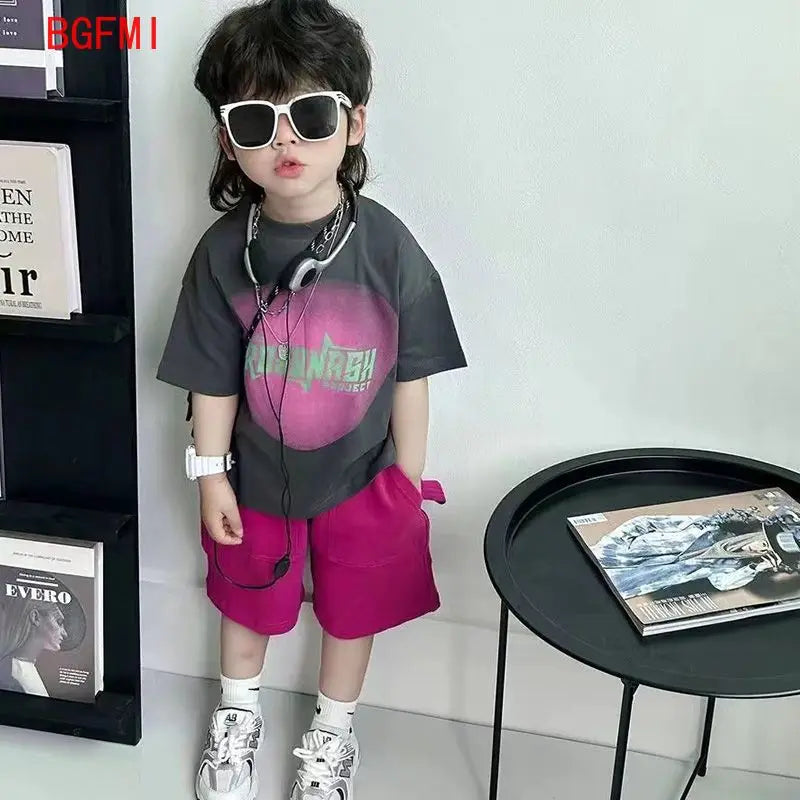 Baby Summer Clothes Boy Sports Sets Kids Loungewear Fashion Outfits Children T-shirts+Shorts 2Pcs Short Sleeves Top Pants Suits